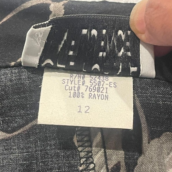 VTG‎ California Influence Black Floral Maxi Skirt 12 Bohemian y2k Chic Feminine - Picture 4 of 8